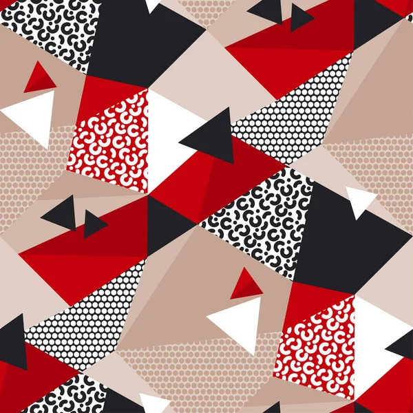 经典的红色和黑色无缝图案的背景 纺织品 网络和印刷品设计 运动风格动态矢量瓷砖和谐度 — 图库矢量图片