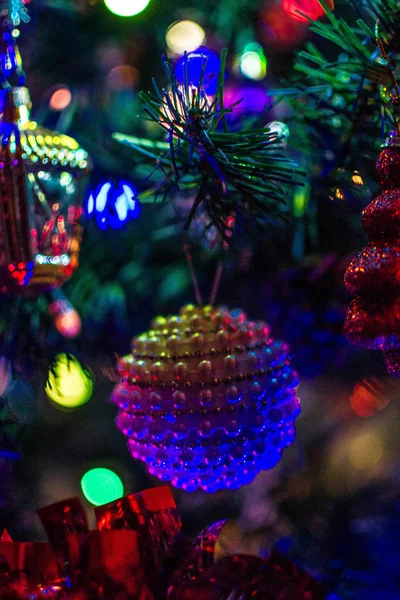 Christmas ball in a tree — Stock Photo, Image