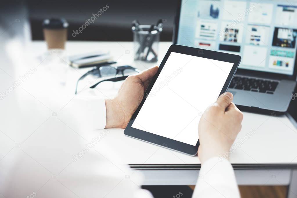 Mock-up of digital tablet
