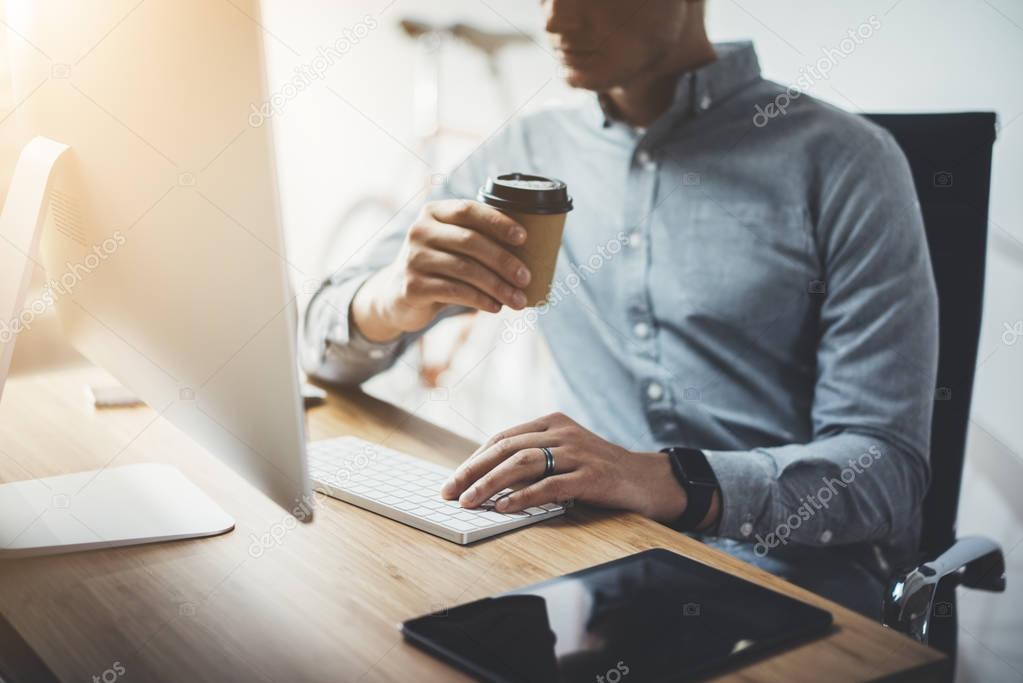 businessman working at home office
