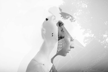 çekici kadın Eiffel vaktimiz ile kombine