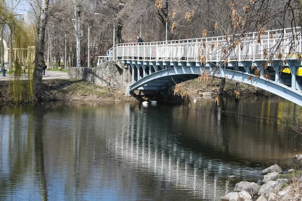 Pont piétonnier dans le parc "Oak Grove " — Photo
