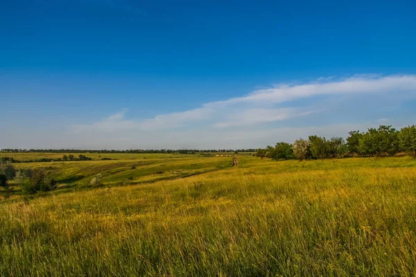 Ukrainian steppe near the town of Polohy — Stock Photo, Image