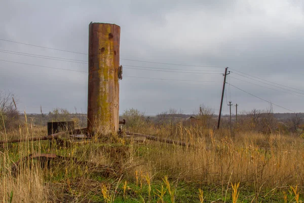 Opuštěná vesnice v stepi — Stock fotografie