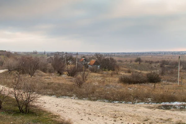 Taurian Stepí Poblíž Azovského Moře Zaporozhye Oblast Ukrajina Ledna 2017 — Stock fotografie