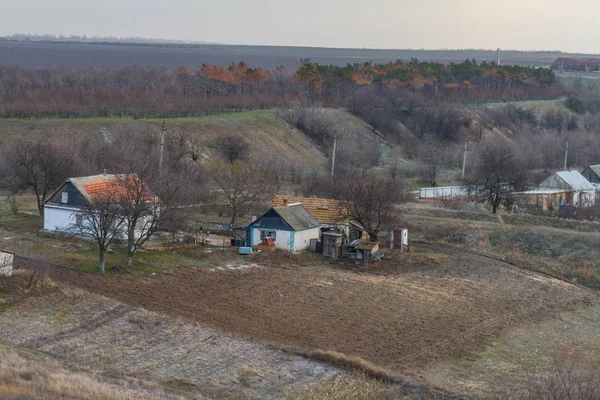 Zimní Chutor Malé Vesnice Taurida Stepi Zaporozhye Oblasti Ukrajina Ledna — Stock fotografie