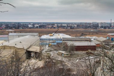 Atılgan'ın Endüstriyel Sanayi dükkan. Zaporozhye bölge, Ukraine.January 2018
