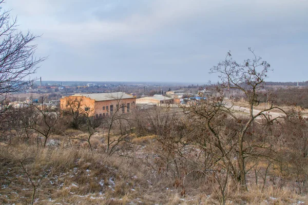 Khutor Invierno Pequeño Pueblo Estepa Táurida Región Zaporozhye Ucrania Enero — Foto de Stock