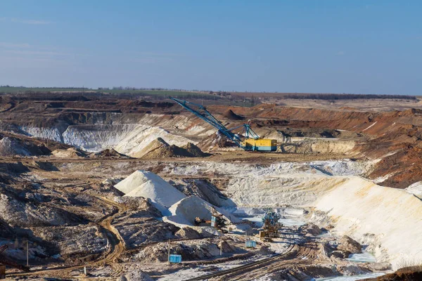 Téli Agyag Kőbánya Zaporozhye Régióban Ukrajna Január 2018 — Stock Fotó