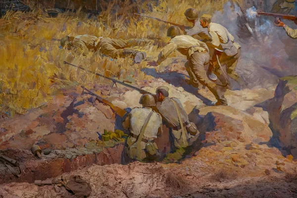 Διόραμα αφιερωμένο στη μάχη δεξαμενή Προχόρσκυ — Φωτογραφία Αρχείου