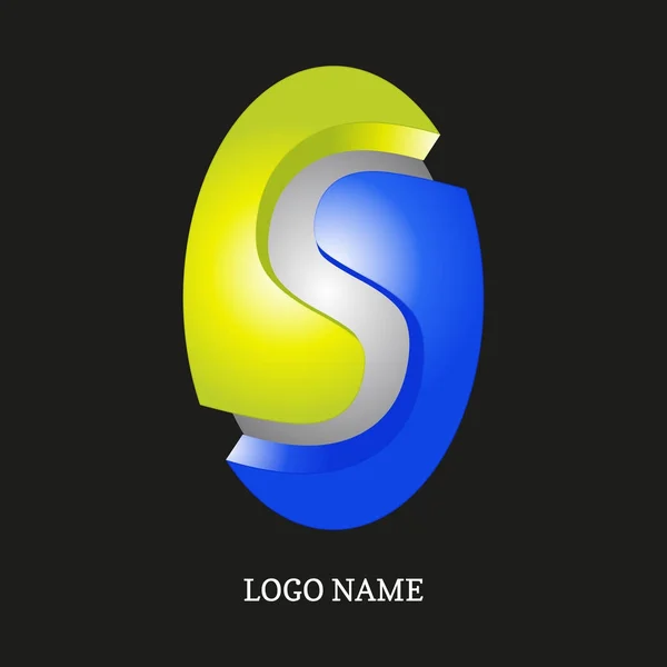 Ilustracja wektorowa kształtów 3d, projektowanie logo — Wektor stockowy
