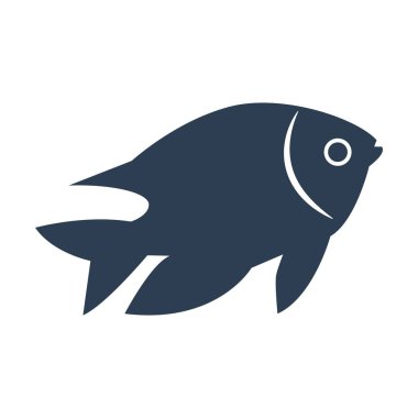 Beyaz arkaplanda balık simgesi.