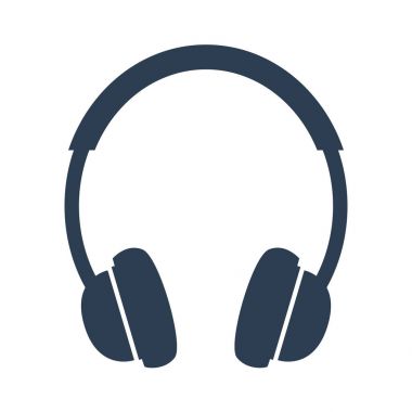 Beyaz arkaplanda kulaklık simgesi