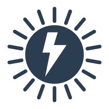 Güneş enerjisi simgesi beyaz arka plan üzerinde.