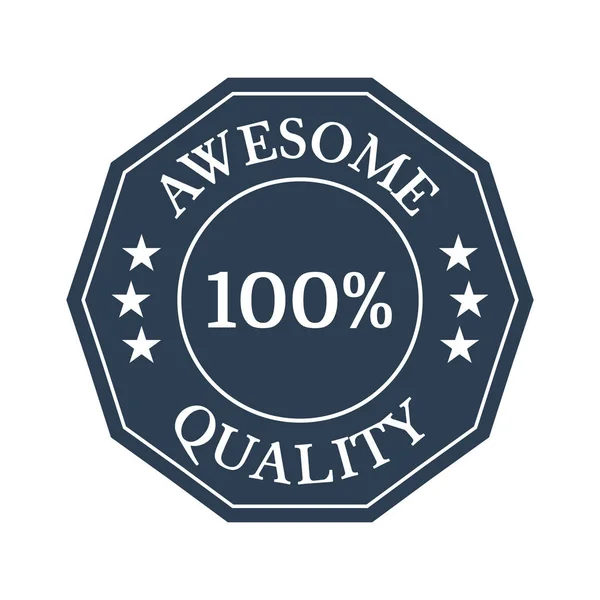 Awesome kwaliteit badge op witte achtergrond. — Stockvector