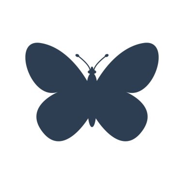 Beyaz arkaplanda kelebek simgesi.