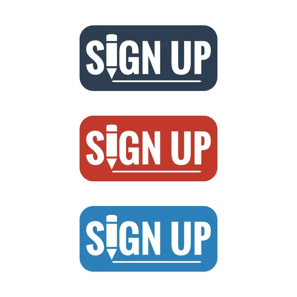 Sign up button icons — стоковый вектор