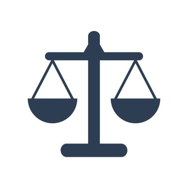 Beyaz arka plan üzerinde ölçekler simgesi.