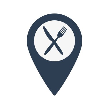 Harita işaretleyici konumu çatal ve bıçak.