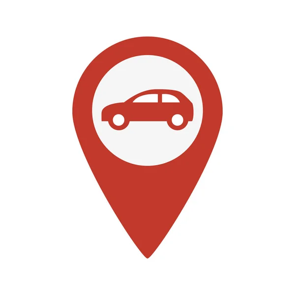 Coche icono de vector puntero rojo — Vector de stock