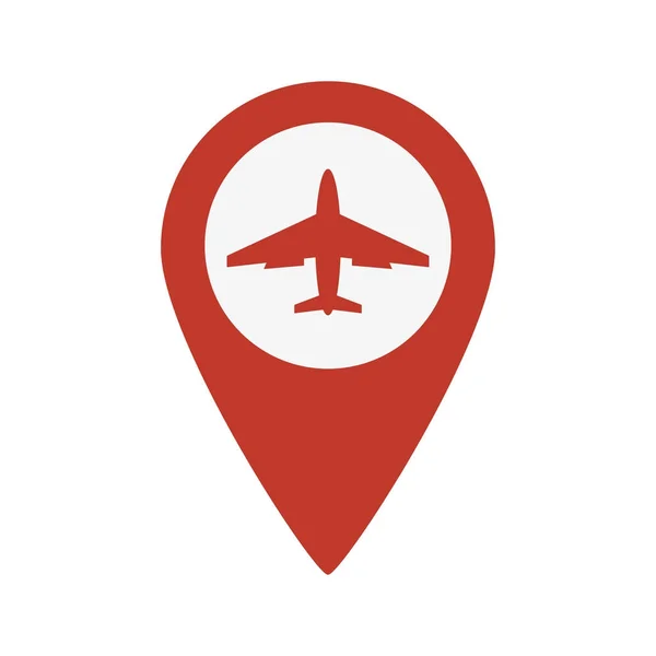 Karta pekaren med flygplan ikonen. — Stock vektor