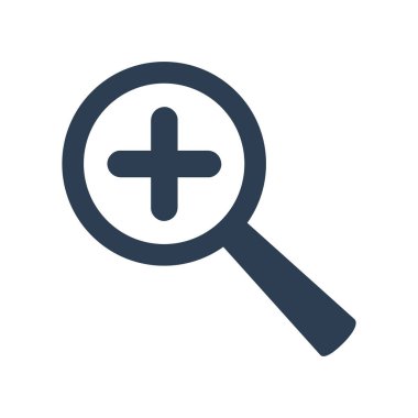 Yakınlaştır simgesini beyaz arka plan üzerinde.