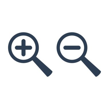 Yakınlaştır simgesini beyaz arka plan üzerinde.