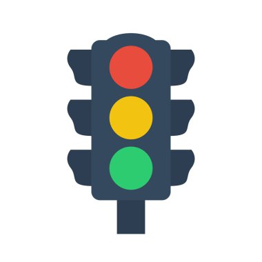 Beyaz arkaplanda trafik ışığı simgesi.