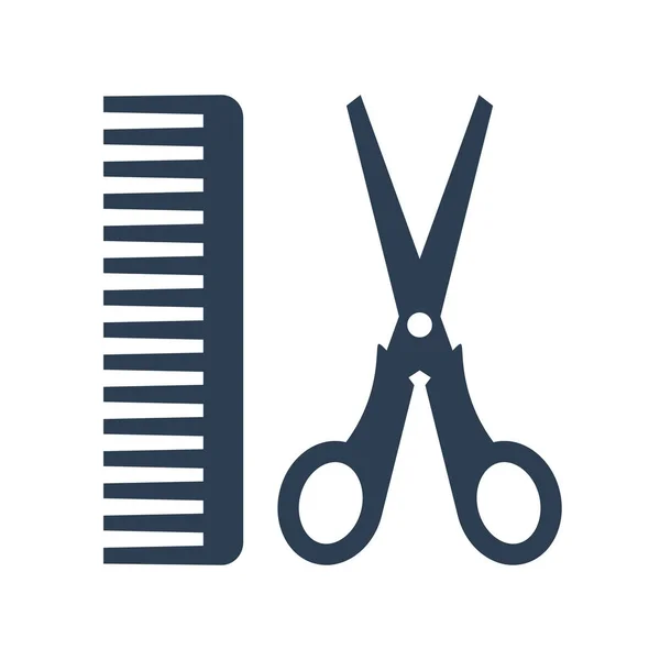 Hair salon with scissors and comb icon — Stock Vector