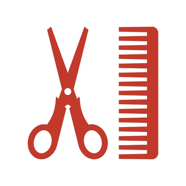 Hair salon with scissors and comb icon — Stock Vector