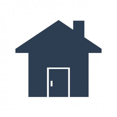 Beyaz arkaplanda ev simgesi.