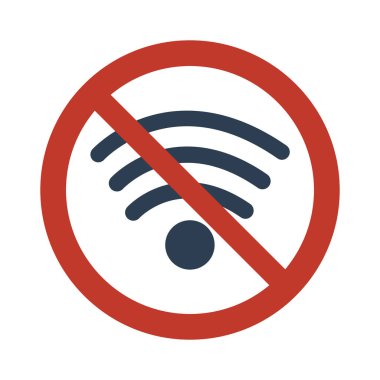 Beyaz arka plan üzerinde Wifi yok.