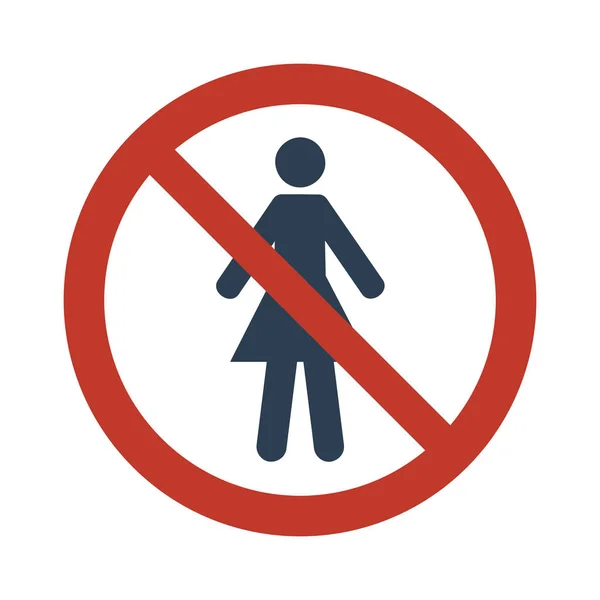 No Woman Sign on white background. — Stock Vector