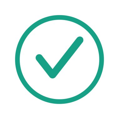 Beyaz arkaplanda işaret simgesini işaretle.