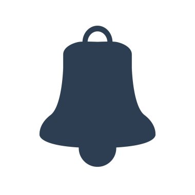 Beyaz arkaplanda çan simgesi.