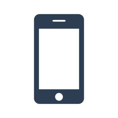 Beyaz arka plan üzerinde akıllı telefon simgesi.