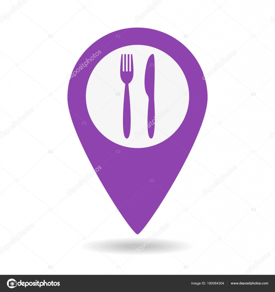 Map marker location with fork and Stock Vector by