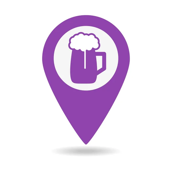 Icona puntatore mappa birra . — Vettoriale Stock