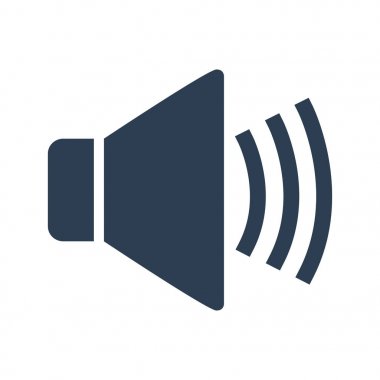 Beyaz arkaplanda ses simgesi.