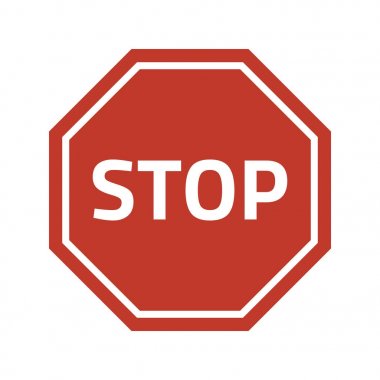 Stop Sign on white background. clipart