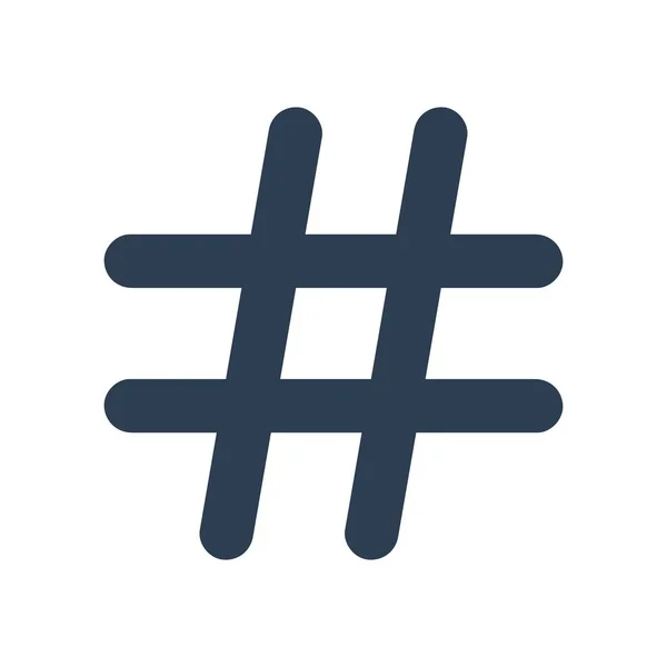 Ícone de hashtag preto no fundo branco . — Vetor de Stock