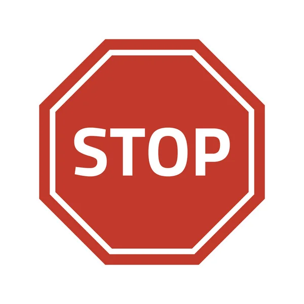 Stop panneau sur fond blanc. — Image vectorielle