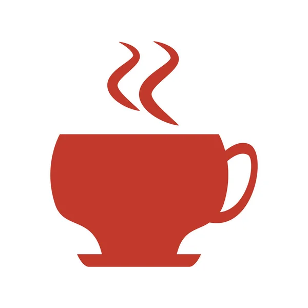 Taza de café rojo sobre fondo blanco. — Vector de stock