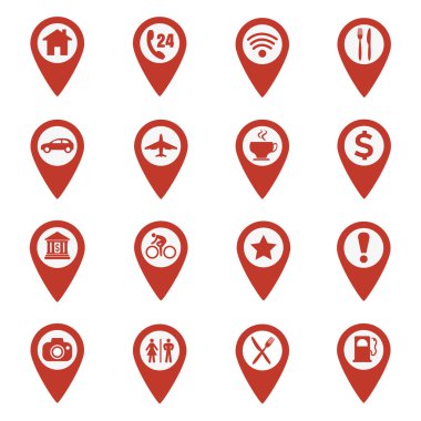 PIN konumu Icons set harita