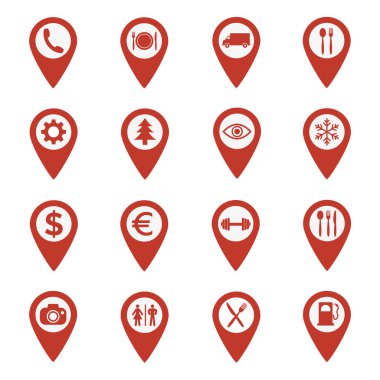 PIN konumu Icons set harita