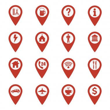 PIN konumu Icons set harita