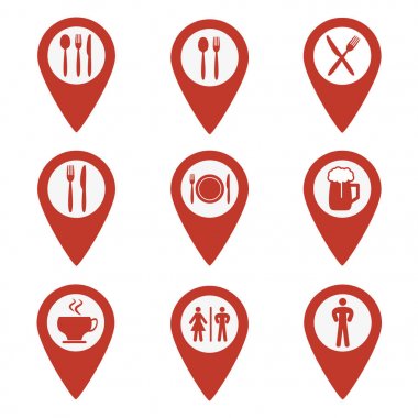 PIN konumu Icons set harita
