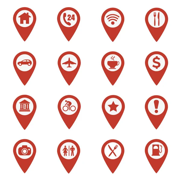 Mapa pin localização ícones conjunto —  Vetores de Stock