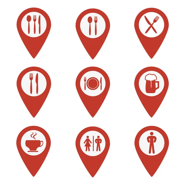 Mapa pin ubicación iconos conjunto — Vector de stock