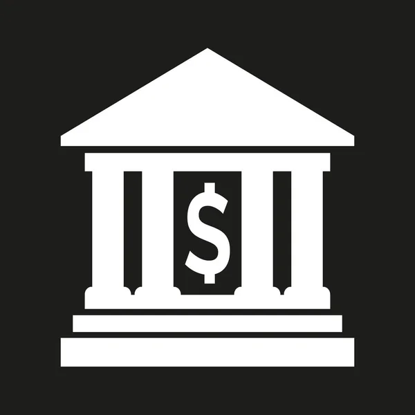 Icono del Banco sobre fondo negro . — Vector de stock